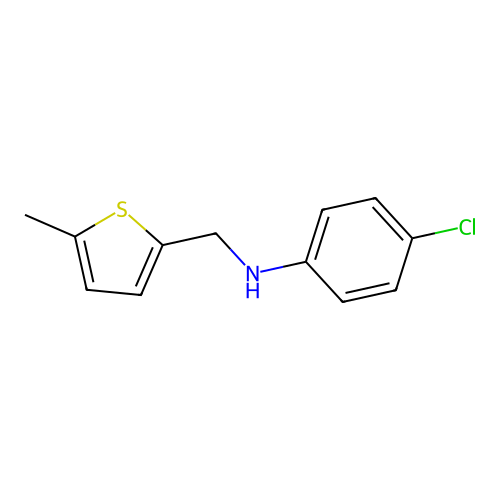 4-chloro-N-[(5-methylthiophen-2-yl)methyl]aniline structure