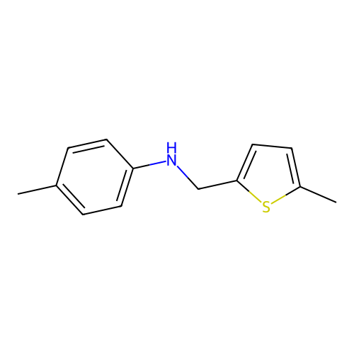 4-methyl-N-[(5-methylthiophen-2-yl)methyl]aniline structure