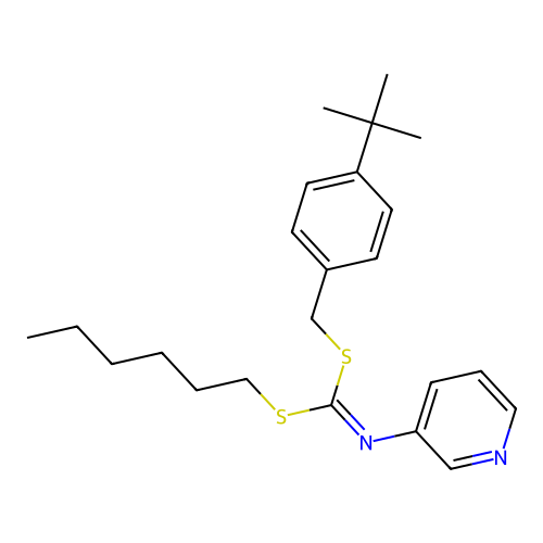 (4-(1,1-Dimethylethyl)phenyl)methyl hexyl 3-pyridinylcarbonimidodithioate structure