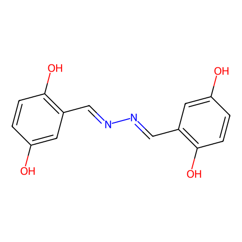 2-[[(2,5-Dihydroxyphenyl)methylidenehydrazinylidene]methyl]benzene-1,4-diol structure