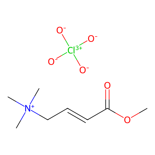 Ammonium, (3-carboxyallyl)trimethyl-, perchlorate, methyl ester structure