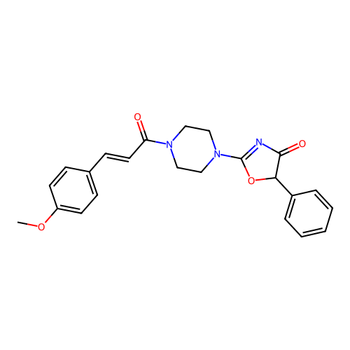 1-(4-Methoxycinnamoyl)-4-(5-phenyl-4-oxo-2-oxazolin-2-yl)piperazine structure