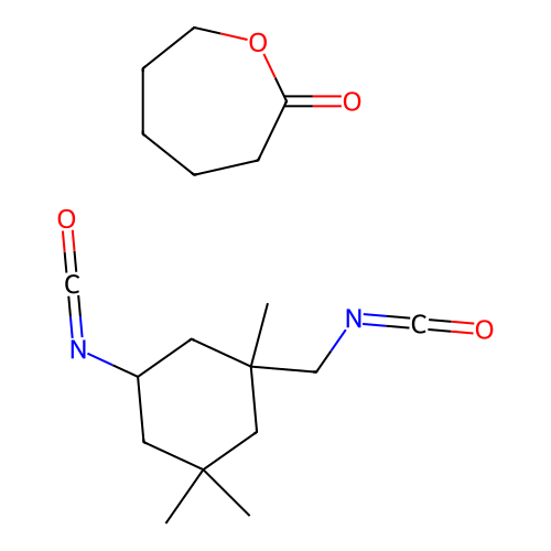 5-Isocyanato-1-(isocyanatomethyl)-1,3,3-trimethylcyclohexane;oxepan-2-one structure