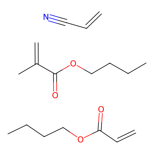 Butyl 2-methylprop-2-enoate;butyl prop-2-enoate;prop-2-enenitrile structure