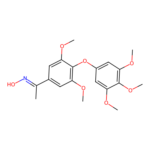 (NE)-N-[1-[3,5-dimethoxy-4-(3,4,5-trimethoxyphenoxy)phenyl]ethylidene]hydroxylamine structure