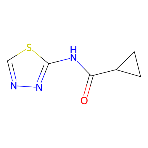 cyclopropyl-N-(1,3,4-thiadiazol-2-yl)carboxamide structure