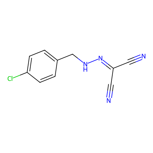 4-chlorophenyl-N-methylhydrazonopropanedinitrile structure