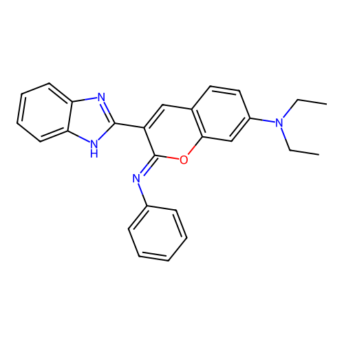 (2Z)-3-(1H-benzimidazol-2-yl)-N,N-diethyl-2-(phenylimino)-2H-chromen-7-amine structure