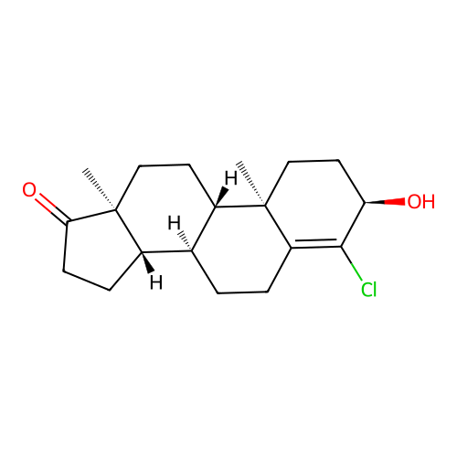 (3alpha)-4-Chloro-3-hydroxyandrost-4-en-17-one structure
