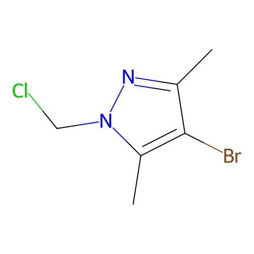 4-bromo-1-(chloromethyl)-3,5-dimethyl-1H-pyrazole structure