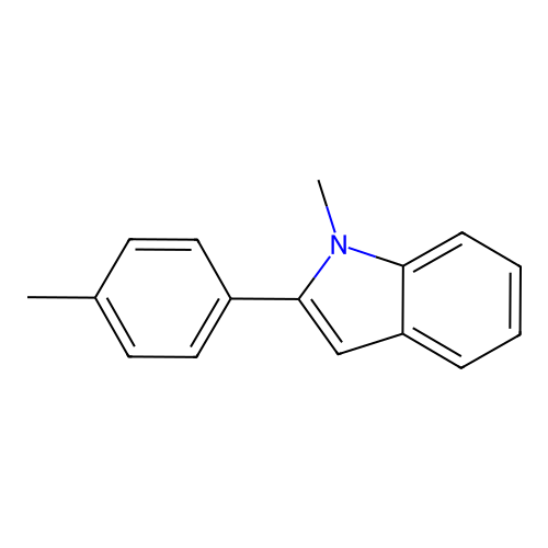 1-methyl-2-(4-methylphenyl)-1H-indole structure