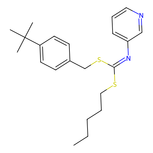(4-(1,1-Dimethylethyl)phenyl)methyl pentyl 3-pyridinylcarbonimidodithioate structure
