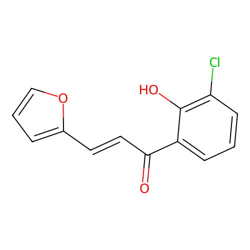 (E)-1-(3-chloro-2-hydroxyphenyl)-3-(furan-2-yl)prop-2-en-1-one structure