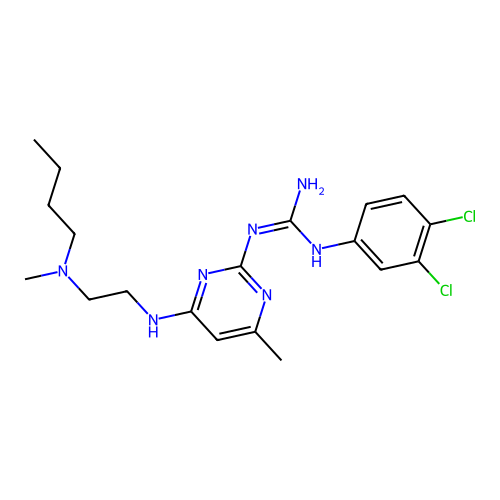 2-[4-[2-[butyl(methyl)amino]ethylamino]-6-methylpyrimidin-2-yl]-1-(3,4-dichlorophenyl)guanidine structure
