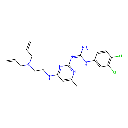 2-[4-[2-[bis(prop-2-enyl)amino]ethylamino]-6-methylpyrimidin-2-yl]-1-(3,4-dichlorophenyl)guanidine structure
