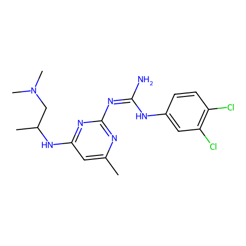 1-(3,4-dichlorophenyl)-2-[4-[1-(dimethylamino)propan-2-ylamino]-6-methylpyrimidin-2-yl]guanidine structure