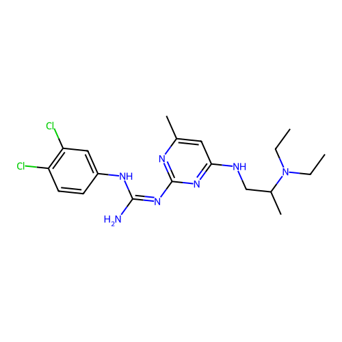 1-(3,4-dichlorophenyl)-2-[4-[2-(diethylamino)propylamino]-6-methylpyrimidin-2-yl]guanidine structure
