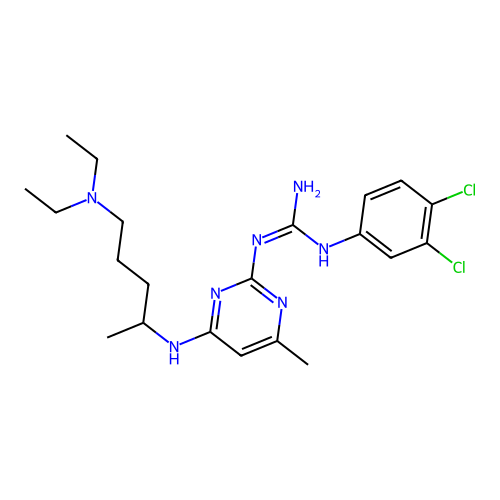 1-(3,4-dichlorophenyl)-2-(4-{[5-(diethylamino)pentan-2-yl]amino}-6-methylpyrimidin-2-yl)guanidine structure