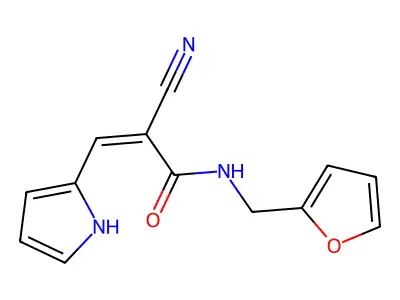 2-cyano-N-(furan-2-ylmethyl)-3-(1H-pyrrol-2-yl)prop-2-enamide structure