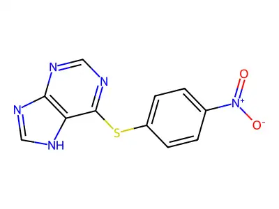 6-(4-nitrophenyl)sulfanyl-7H-purine structure