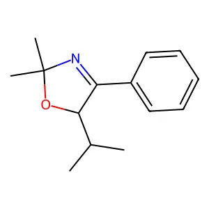 Oxazole, 2,5-dihydro-2,2-dimethyl-5-(1-methylethyl)-4-phenyl- structure