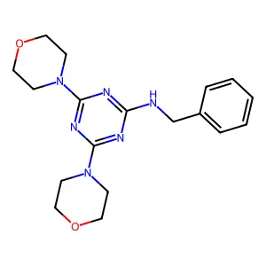 2,4-Bismorpholino-6-benzylamino-1,3,5-triazine structure