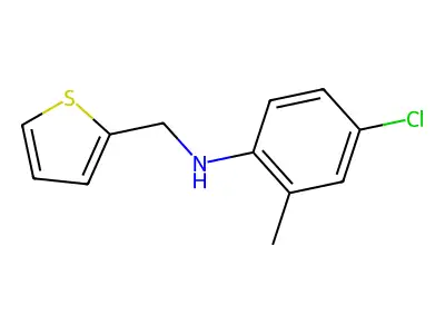 4-chloro-2-methyl-N-(thiophen-2-ylmethyl)aniline structure