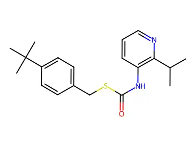 Carbonimidothioic acid, 3-pyridinyl-, S-((4-(1,1-dimethylethyl)phenyl)methyl)O-(1-methylethyl) ester structure