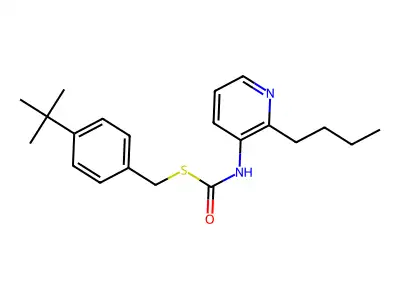 O-Butyl S-((4-(1,1-dimethylethyl)phenyl)methyl) 3-pyridinylcarbonimidothioate structure