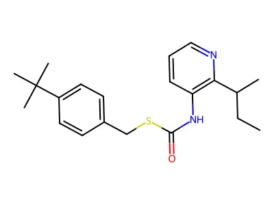Carbonimidothioic acid, 3-pyridinyl-, S-((4-(1,1-dimethylethyl)phenyl)methyl)O-(1-methylpropyl) ester structure