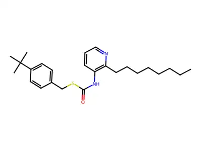 S-((4-(1,1-Dimethylethyl)phenyl)methyl) O-octyl 3-pyridinylcarbonimidothioate structure