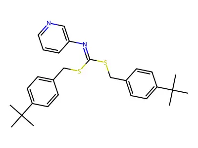Bis((4-(1,1-dimethylethyl)phenyl)methyl) 3-pyridinylcarbonimidodithioate structure