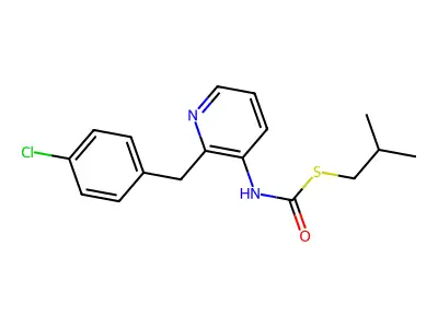 O-((4-Chlorophenyl)methyl) S-(2-methylpropyl) 3-pyridinylcarbonimidothioate structure