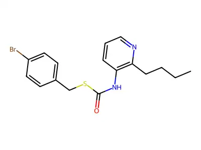 Carbonimidothioic acid, 3-pyridinyl-, S-((4-bromophenyl)methyl) O-butyl ester structure