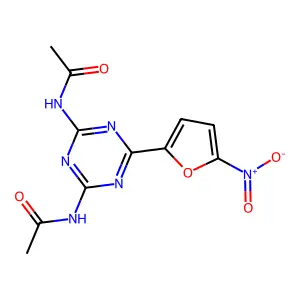 N,N'-[6-(5-Nitro-2-furyl)-S-triazine-2,4-diyl]bisacetamide structure