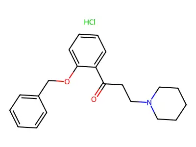 1-Propanone, 1-(2-(phenylmethoxy)phenyl)-3-(1-piperidinyl)-, hydrochloride structure
