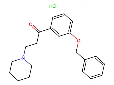 1-Propanone, 1-(3-(phenylmethoxy)phenyl)-3-(1-piperidinyl)-, hydrochloride structure