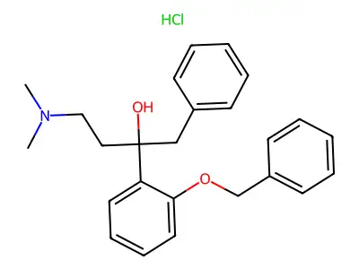 3-Dimethylamino-1-(2'-benzyloxyphenyl)-1-benzylpropan-1-ol hydrochloride structure