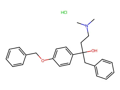 3-Dimethylamino-1-(4'-benzyloxyphenyl)-1-benzylpropan-1-ol hydrochloride structure