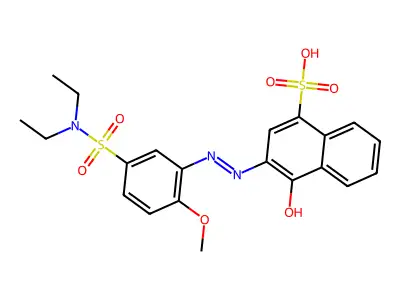 3-((5-(Diethylsulfamoyl)-2-methoxyphenyl)diazenyl)-4-hydroxy-1-naphthalenesulfonic acid structure