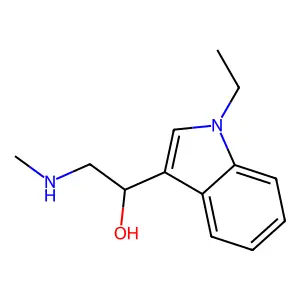 Indole-3-methanol, 1-ethyl-alpha-((methylamino)methyl)- structure