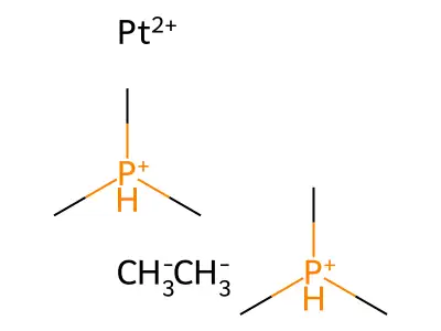 Platinum, dimethylbis(trimethylphosphine)- structure