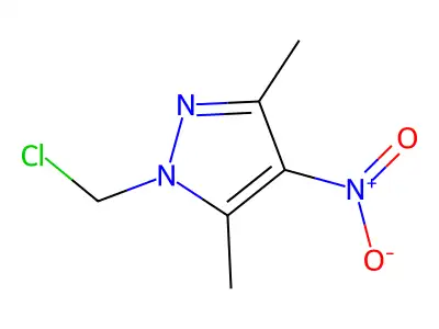 1-(chloromethyl)-3,5-dimethyl-4-nitro-1H-pyrazole structure