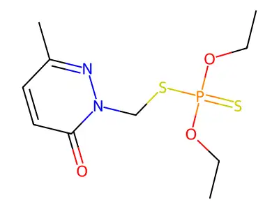 Phosphorodithioic acid, O,O-diethyl ester, S-ester with 2-(mercaptomethyl)-6-methyl-3(2H)-pyridazinone structure
