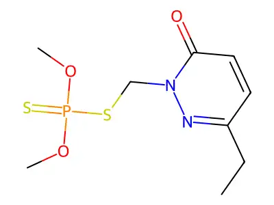 Phosphorodithioic acid, O,O-dimethyl ester, S-ester with 6-ethyl-2-(mercaptomethyl)-3(2H)-pyridazinone structure