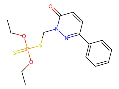 Phosphorodithioic acid, O,O-diethyl ester, S-ester with 2-(mercaptomethyl)-6-phenyl-3(2H)-pyridazinone structure