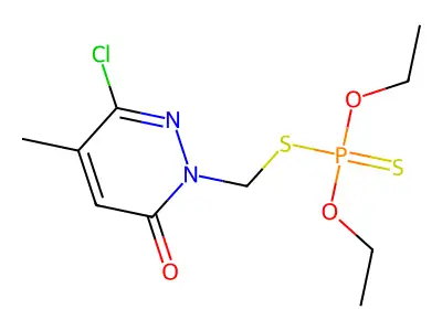 Phosphorodithioic acid, O,O-diethyl ester, S-ester with 6-chloro-2-(mercaptomethyl)-5-methyl-3(2H)-pyridazinone structure