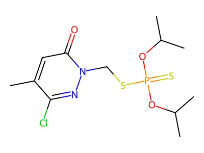 Phosphorodithioic acid, O,O-diisopropyl ester, S-ester with 6-chloro-2-(mercaptomethyl)-5-methyl-3(2H)-pyridazinone structure