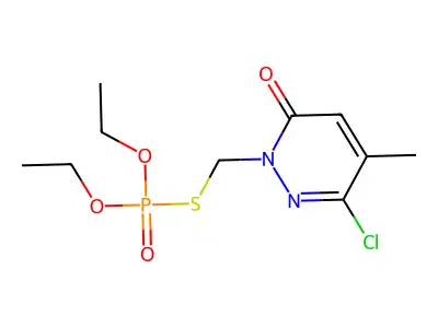Phosphorothioic acid, O,O-diethyl ester, S-ester with 6-chloro-2-(mercaptomethyl)-5-methyl-3(2H)-pyridazinone structure