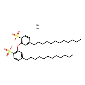 Benzenesulfonic acid, 2,2'-oxybis(4-dodecyl-, disodium salt structure